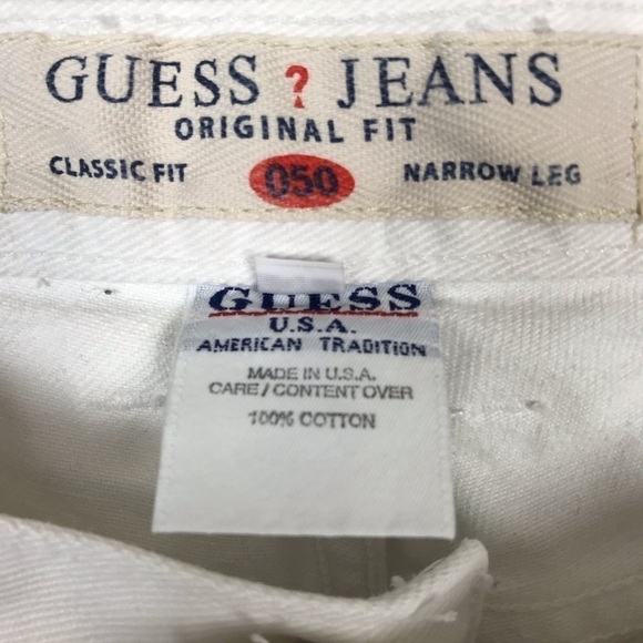 Guess Original Fit 050 Narrow Leg White Jeans 32 - Picture 6 of 7